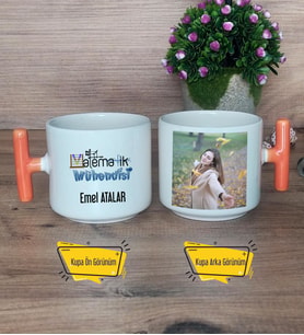 Matematik Mühendisi Kupa Bardak Fotoğraflı T Turuncu Kulplu Mühendisler Günü Hediyesi