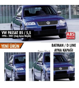 Drs Tuning Passat Uyumlu B5 / 5,5 (1996-2001) Batman Yarasa Ayna Kapağı (Parlak Siyah)