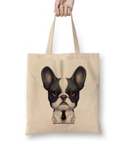Brindle Pied French Bulldog Wearing A Tie Bez Çanta Uzun Saplı