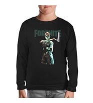 Fortnite Zombie Siyah Çocuk Sweatshirt