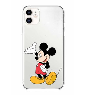 Apple iPhone 11 Uyumlu Kamera Korumalı Tıpalı Kapak Mickey Mouse TasarımlıŞeffaf Kılıf