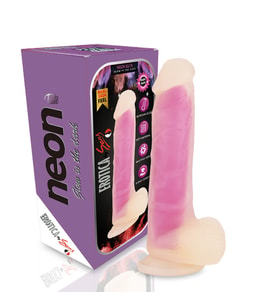 NEON ELITE Glow in the Dark  - Karanlıkta Parlayan Dildo Ultra Realistik Yapay Penis Vibrator Pembe