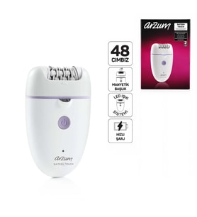 EPİLATÖR EPİLASYON CİHAZI 48 CIMBIZ MANYETİK BAŞLIK LED IŞIK SİSTEM - HIZLI ŞARJ AR5173-02 (5343)