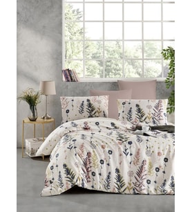 Flower Desen Baskılı Çift Kişilik Nevresim Seti 200X220 Ranforce (Çok Renkli)