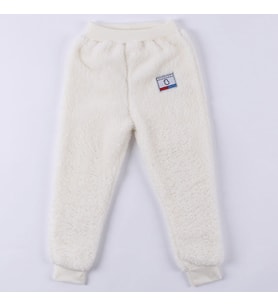 Unisex Ekru Welsoft Peluş Tek Alt