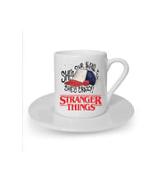 Stranger Things Baskılı Beyaz Türk Kahvesi Fincanı
