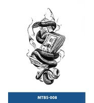 MTBS-009 ORTA BOY DOLAR VE KOBRA YILAN DESEN GEÇİCİ DÖVME-TATTO