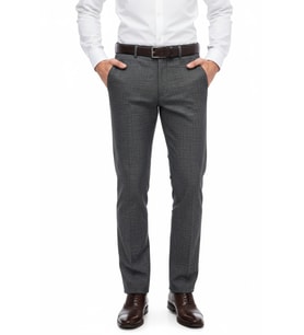 Erkek Regular Fit Hasır Kumaş Pantolon Likra Kumaş BGL-ST05039 (Füme)