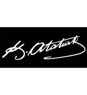 K.Atatürk Imzası Sticker Beyaz 14 X 3.5 Cm Sticker