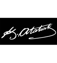 K.Atatürk Imzası Sticker Beyaz 14 X 3.5 Cm Sticker