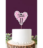 Sweet 11 pembe-siyah Pasta Süsü *Kalın Kağıt