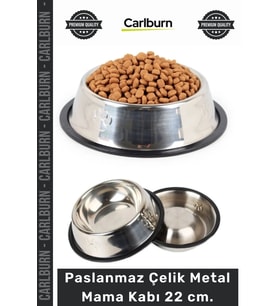 #MamaKabı Kaymaz Kauçuk Tabanlı Kedi Köpek Su Kabı Hijyenik Paslanmaz Çelik Metal Mama Kabı 22 cm