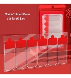 Dodes 60 Parça Kolay Açılır Güçlü Çift Taraflı Bant 18mmx50mm