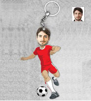 Kişiye Özel Futbolcu Erkek Ahşap Anahtarlık-2