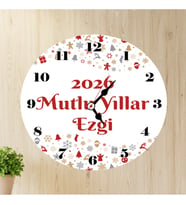 Noel Temalı İsme Özel Duvar Saati