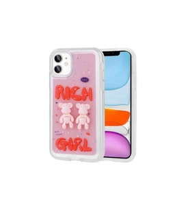 Apple iPhone 11 Uyumlu Kılıf Kabartma Figürlü Parlak Zore Minimini Silikon Kapak (Kırmızı)