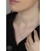 Union Swarovski Zirconia Kadın Kalpli Melek Gümüş Kolye