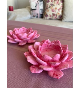 2'li Dekoratif Mumluk,Tealight Mumluk,Hediyelik Mumluk,Lotus Çiçeği Mumluk
