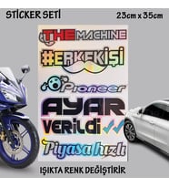 erkek işi sticker seti - Oto cam bagaj yazıları set - hologram etkili - renk değiştiren yeni nesil lüks sticker etiket setleri