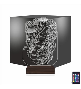 Luvivia Yılan Tattoo Tato Tasarım 3D Lamba - Masa Gece Lambası
