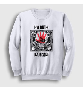 Presmono Unisex Beyaz Logo V2 Five Finger Death Punch Sweatshirt 292707tt