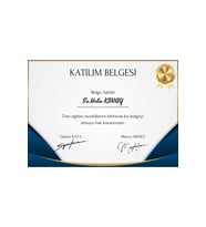 Beyaz Siyah Mavi Sade Katılım Belgesi Sertifika