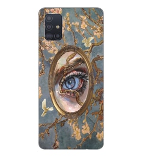 Samsung Galaxy A51 Uyumlu Aesthetic Göz Tasarımlı Şeffaf Telefon Kılıfı