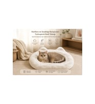 Yumuşak Peluş Kedi Yatağı, Rahat ve Sıcak Uyku Köşesi