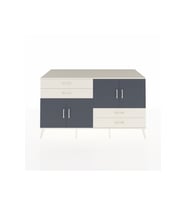 Kronos Konsol 3 Raflı 4 Çekmeceli 4 Kapaklı 176x59x99 Aytaşı-Antrasit/Aytaşı