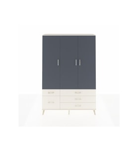 Arges Dolap 5 Raflı 5 Çekmeceli Tek Askılı 132x30x195 Aytaşı-Antrasit/Aytaşı