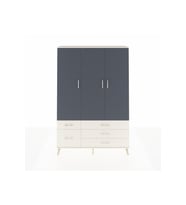Arges Dolap 5 Raflı 5 Çekmeceli Tek Askılı 132x30x195 Aytaşı-Antrasit/Aytaşı