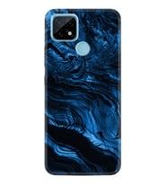 Realme C11 C21 C21Y C25Y C11 2021 Kılıf Desemli Silikon Blue MArble 1379