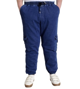 Mode XL Erkek Kot Pantolon CHIEF BLUE Lastikli 23919 Mavi