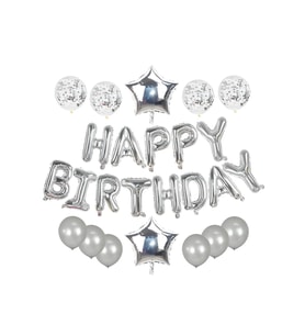 Happy Bırthday Gümüş Doğum Günü Seti