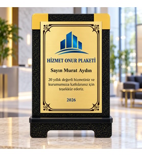 Kişiye Özel Isim ve Logo Baskılı Hizmet Onur Plaketi – Teşekkür ve Başarı Ödülü