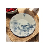 Şık 10cm Kuş Desenli Çay Tabağı Takımı 6'lı Set