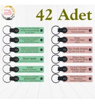 Yeşil & Yavru Ağzı, Yılbaşı Partilerine Küçük Hatıra, 42’li Set, Kişisel Yazılı Hatıra Anahtarlık
