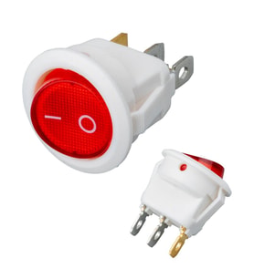 Ayt IC-131B Yuvarlak Işıklı Anahtar On Off 3 Pin Beyaz Kasa Aç Kapa Düğme Buton 20 Mm
