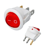 Ayt IC-131B Yuvarlak Işıklı Anahtar On Off 3 Pin Beyaz Kasa Aç Kapa Düğme Buton 20 Mm