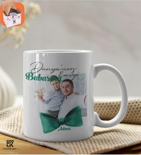 Kişiye Özel Fotoğraf Baskılı Babaya Özel Premium Porselen Kupa - GDTK-901032