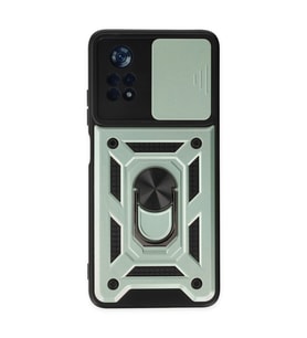 Xiaomi Poco X4 Pro 5g Kılıf Pars Lens Yüzüklü Silikon - Yeşil