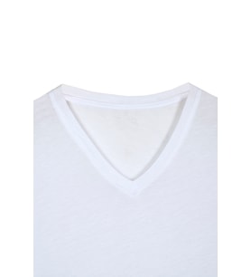Bsm Erkek Supima Pamuk V Yaka T-shirt 41853 (Beyaz)