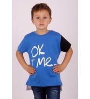 Toontoy Erkek Çocuk Tek Kol Garnili Tişört (Saks)