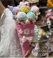İce Cream Dondurma Külah Görünümlü  Kitty Kuromi Peluş Ayıcık Buketi