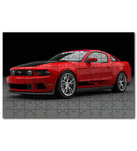 Cakapuzzle Kırmızı Ford Mustang 2010 Puzzle Yapboz MDF (Ahşap) (120 Parça)
