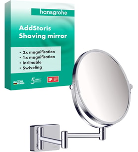 Hansgrohe, Duvar Montajı, Kozmetik Aynası Addstoris, Döner Tıraş Aynası, Makyaj Aynası, Krom