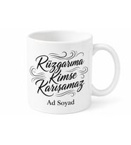 İsme Özel Rüzgarıma Kimse Karışamaz Yazılı Kupa Bardak Hediye