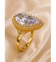 Yazıcılar 14 Ayar Altın Gösterişli Royal Drop Diamond Tektaş Yüzük 2,89 GR (653)