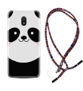 Xiaomi Redmi 8A 8 Pro 9C 9T 10C 11T Pro Kılıf Boyun Asklı Rasta Silikon Sevimli Panda 1794