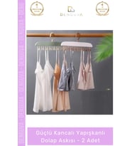 #Askı Mutfak Banyo Düzenleyici Organizer Delme Gerektirmeyen Kancalı Yapışkanlı Dolap Askısı - 2 Ade